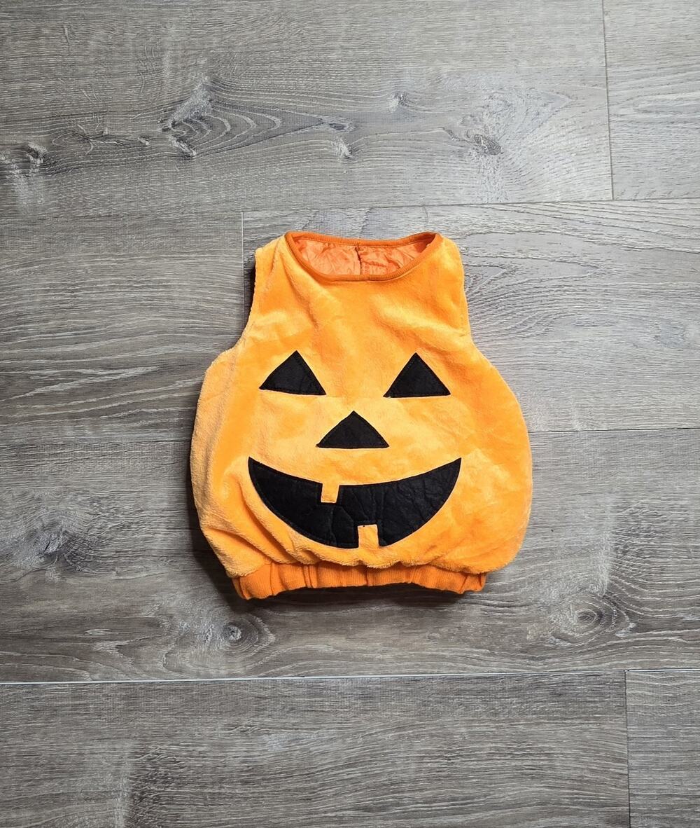 Target Baby Halloween Pumpkin Costume 6-12 Months Orange Jack-O-Lantern